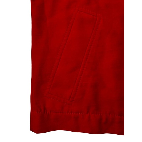 Ann Taylor Red Short Trench Jacket Blazer Size Medium Petite Bold Color Jacket - Picture 4 of 7